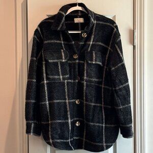 Z Supply Plaid Grey & Black Shacket